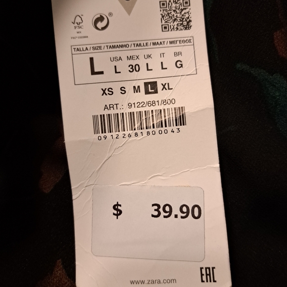 Zara Tie Front Crop Top Size L - Picture 7 of 12